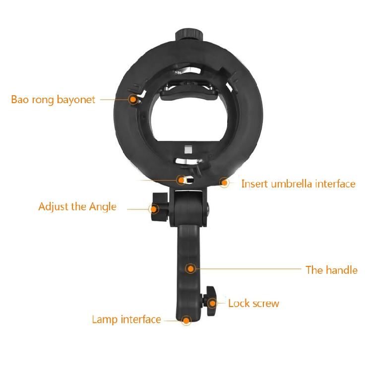 Speedlite Mount Adapter Bracket for Flash Light Softbox Snoots S-Type Grip Stand