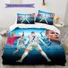 Football Ronaldo Pattern Bedding Home Decoration Birthday Gift (1 * duvet cover + 2 * pillowcase, without core)