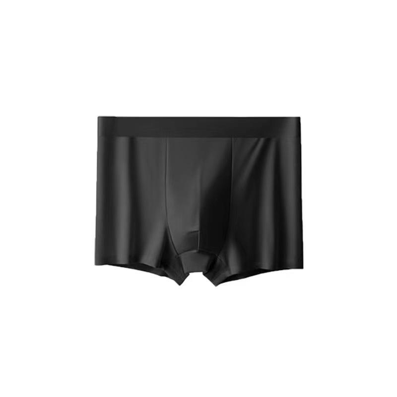 

Мужские дышащие хлопковые трусы-боксеры Ice Silk - однотонные, для ношения в помещении и на открытом воздухе 2XL чёрный