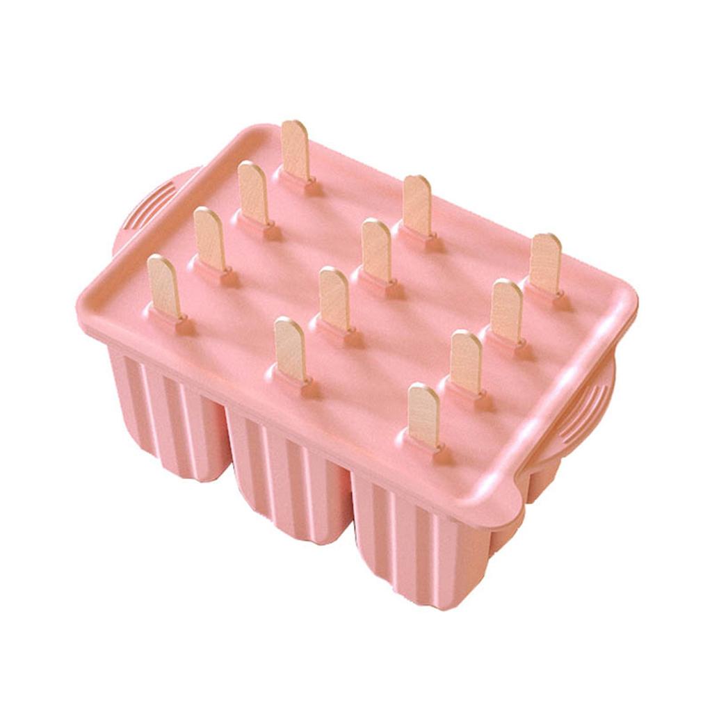 New Summer Hot Sales Ice Cream Tools With Wooden Sticks Silicone Popsicle Molds Custom Mini Silicone Ice Cream Popsicle Mold