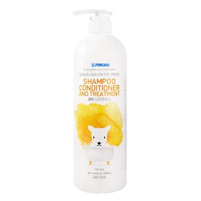 Pokens Dog 3 In 1 Shampoo and Rinse, 1000ml, 1 Pc., Korean Pet Shampoo