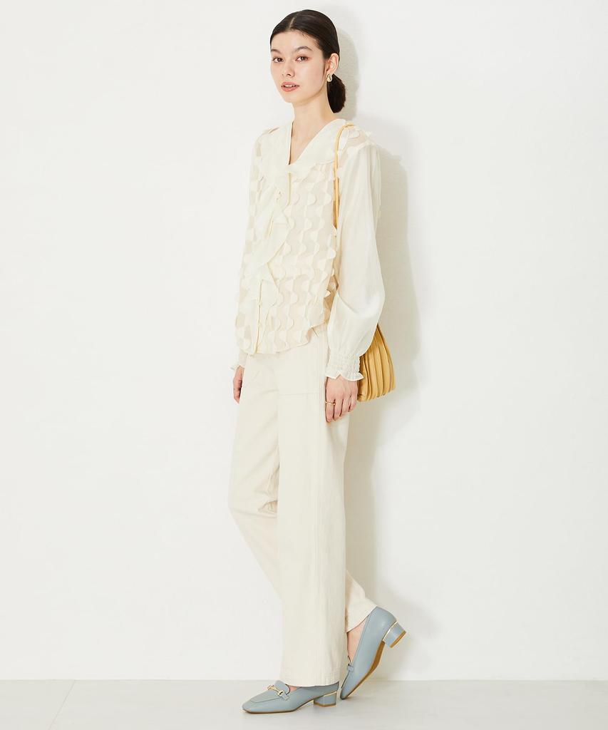 Loafers for square low large and small easy to walk thick 42301 BLUE cm [Oriental Traffic] women, toe, heel, sizes, in, cushioning, (24SS) 22.0