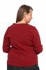Women's Ribbed V-Neck Blouse Stylish Elegant Cotton MORAJ L red