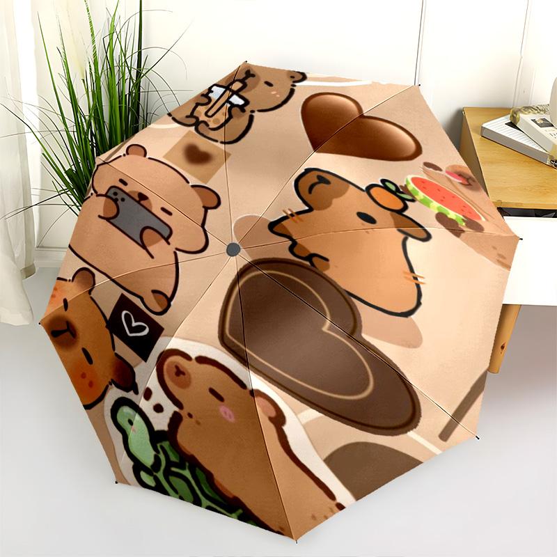 Space Bear Dreams Folding umbrella 8 paraphenoid bones Portable Sun umbrella Umbrella Three folds