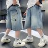 2026 Boys' Summer Capri Jeans: Trendy, Lightweight Shorts for Kids