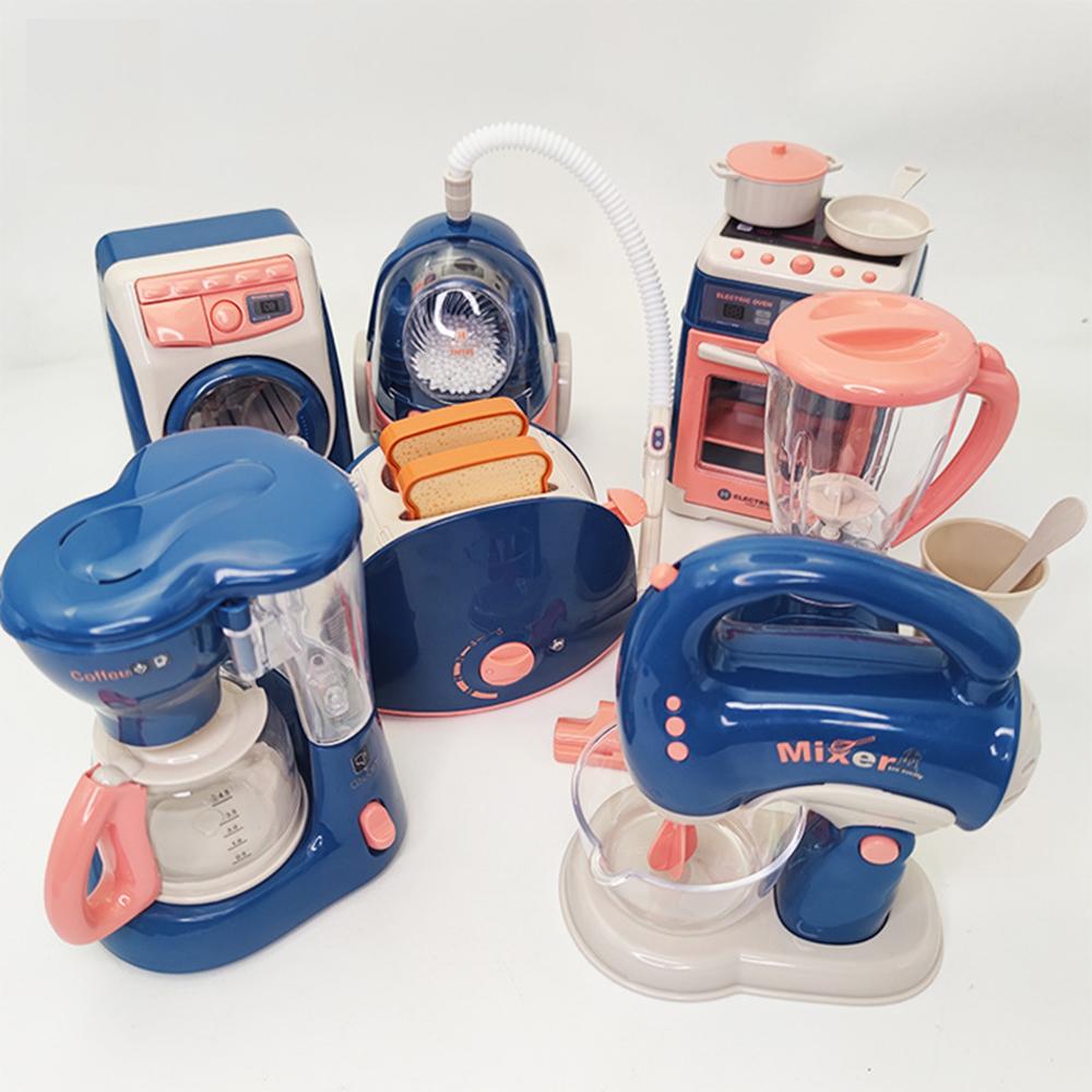 non-toxic Pretend Kitchen Play Toys Electric Vacuum Cleaner Water Sweeper Household Juicer Dispenser Washing Machine Simulation Appliances