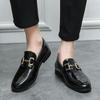 Britain Retro Men Pointed Crocodile Pattern Flats Oxford Leather Shoes Casual Loafers Formal Dress Footwear Zapatos Hombre