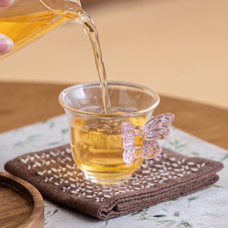 Xipei Magnesium Butterfly Dudu High Borosilicate Glass Tea Tasting Cup - Exquisite Women's Tea Ceremony Cup