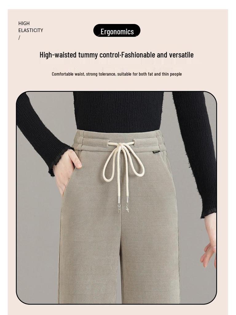 Woodpecker Women's High-Waist Fleece Lined Wide-Leg Pants Autumn/Winter 2025