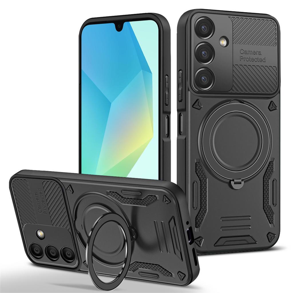 Armor Magnetic Case For Samsung Galaxy A16 Camera Protection Ring Bracket Bumper Stand Holder Cover