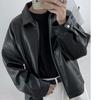 Mauroicardi Spring Autumn Cool Luxury Short Black Soft Light Pu Leather Jacket Men Zipper Casual Mens Jackets and Coats Fashion