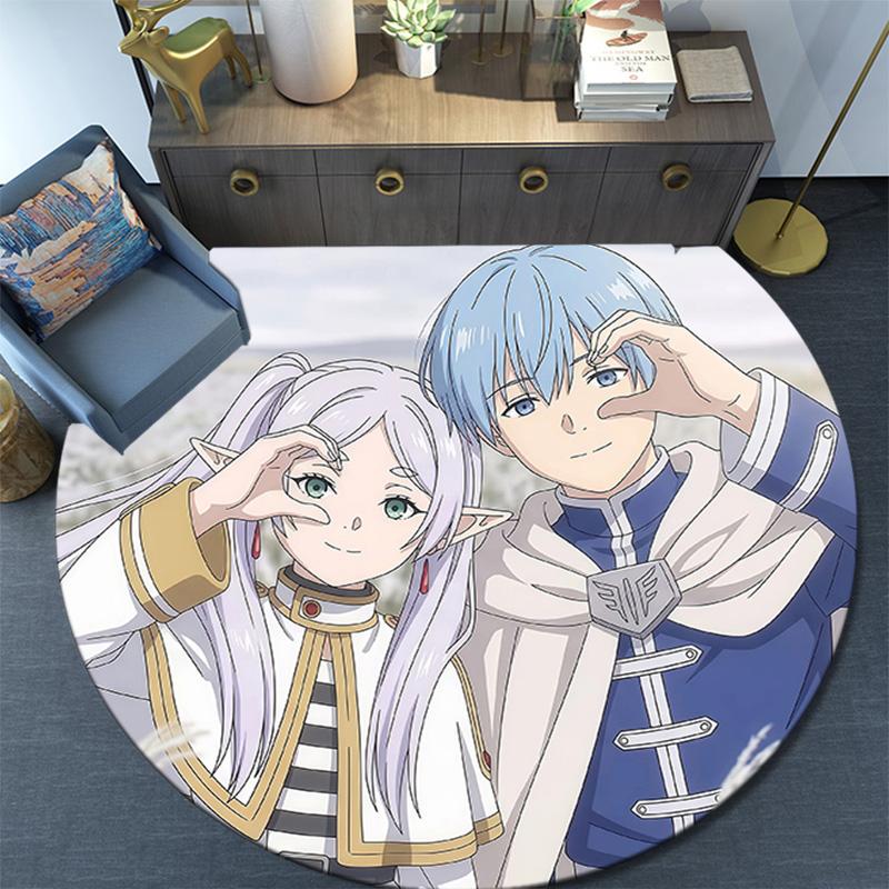 Frieren2 Round Area Rug,Carpet Rug for Living Room Bedroom Sofa Playroom Decor,Non-slip Floor Mat