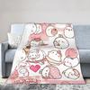 Nieuwe Collectie Molang Grappige Cartoon Deken Lichtgewicht Dunne Flanel Relax Plaid Machine Wasbaar
