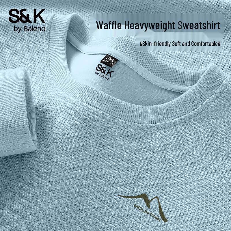 

Мужской свитер Baleno S&K Series из вафельного трикотажа крупной вязки с круглым вырезом XL