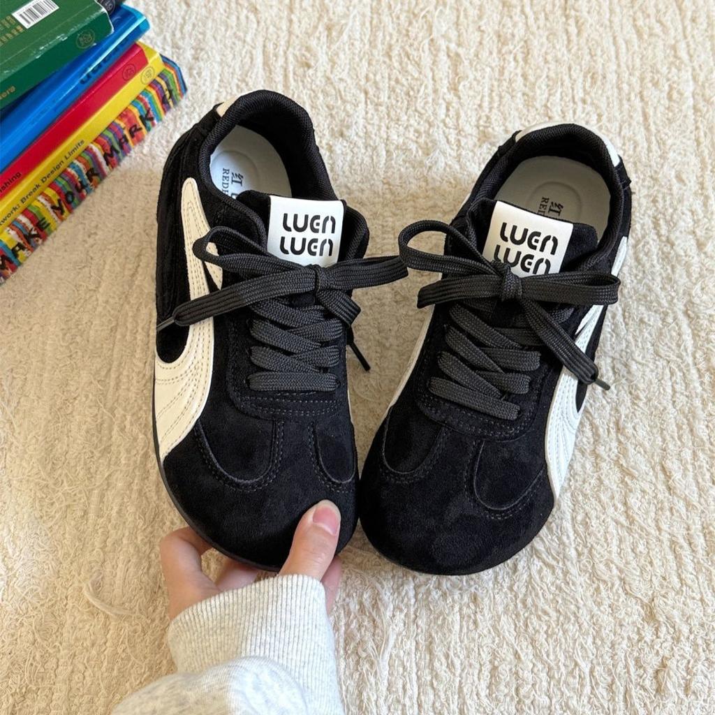 Black German training shoes women's summer new niche design sense versatile breathable casual Forrest Gump shoes