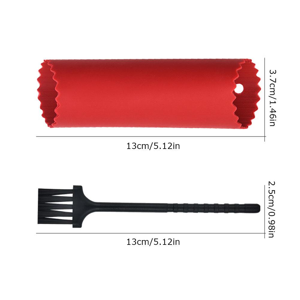 Silikon-Knoblauchschäler-Röhre 13x3cm Einfach zu schälen Küchenwerkzeug Hitzebeständig Rutschfester Griff Rot Grün Langlebiges Gadget mit Bürste