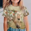 Abbigliamento per Bambini per Ragazzi Maglietta a Maniche Corte da Ragazza Casual con Stampa di Animali Elegante Abiti Estivi per Bambini Abbigliamento da Ragazza Top T-Shirt