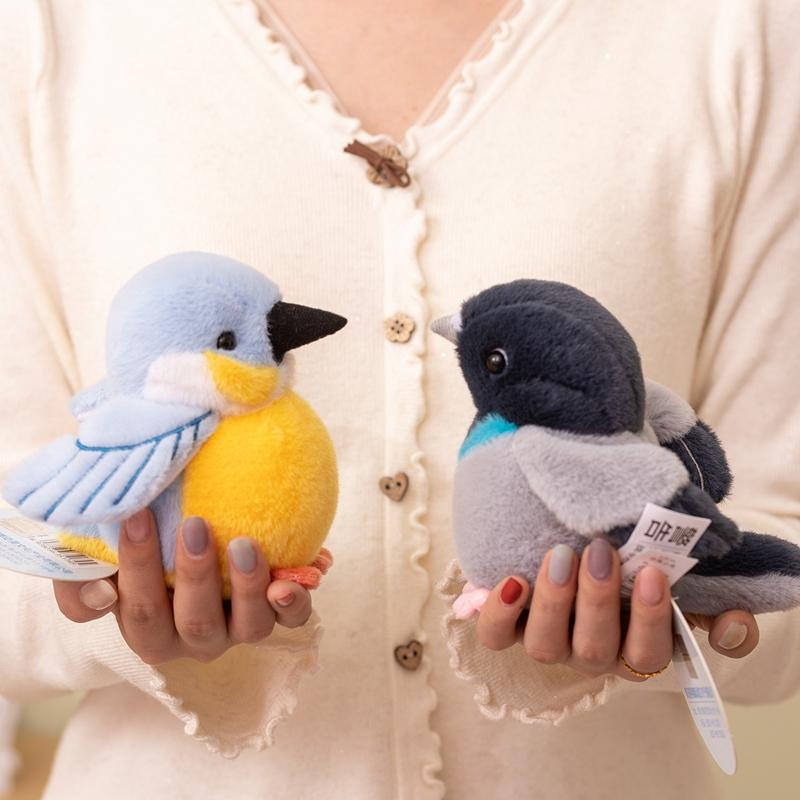 Adorable Bird Plush Toy Doll Kawaii Sparrow Tit Ultra Soft Stuffed Pillow For Bedroom Aesthetic Decor