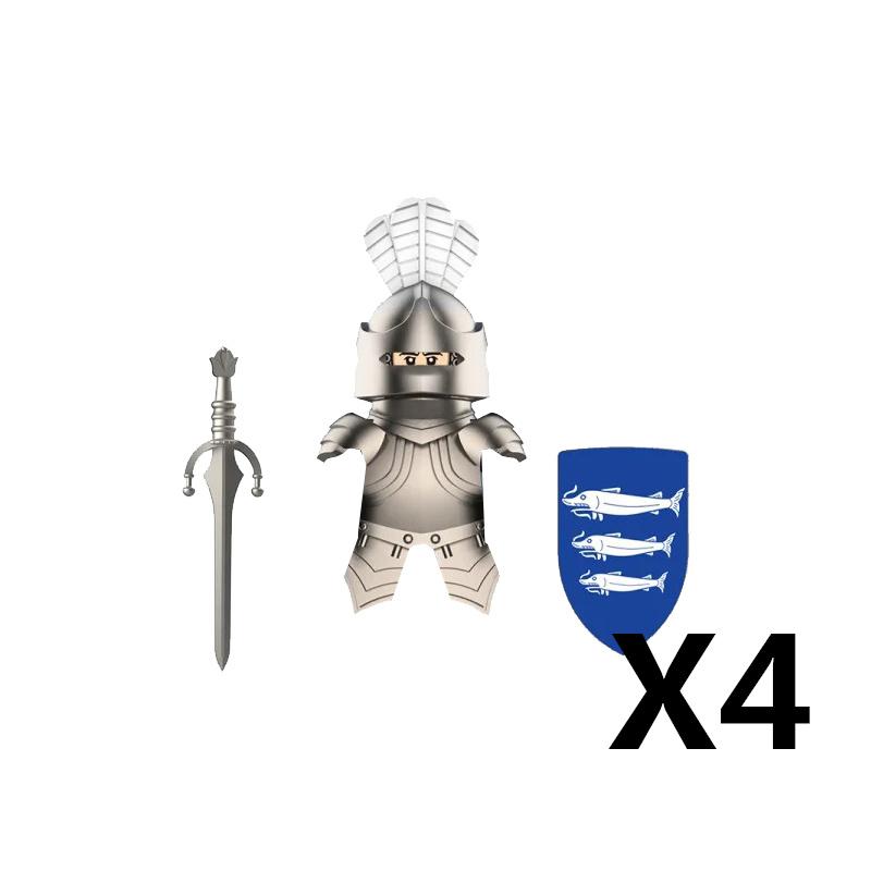 Medieval Castle Soldier Action Figures Building Block Dragon Anime Knight Accessory Warhorse Militia Helmet Shield Toy Gift S015