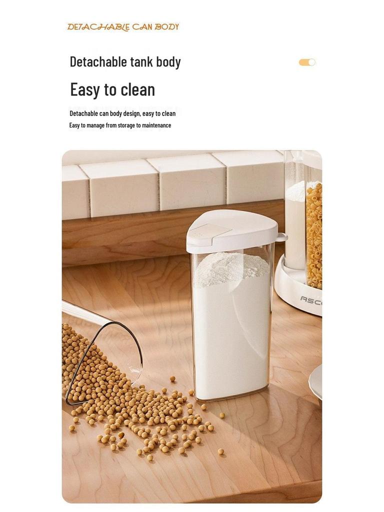 Rotating Moisture-Proof Grain Storage Box with Compartments for Kitchen & Fitness Enthusiasts
