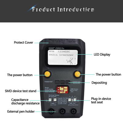 BSIDE ESR02 Pro Transistor Tester Multifunctional Digital Tester Diode Triode Resistor Capacitance