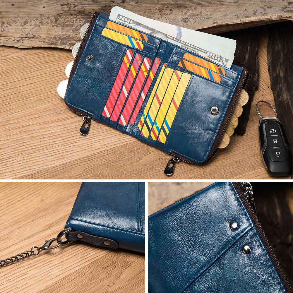 Humerpaul Portafoglio da donna 100% pelle di mucca Portafoglio pochette