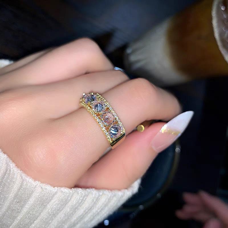Niche Exquisite Minimalist Open Ring for Women – Trendy Light Luxury Index Finger Ring Adjustable Open
