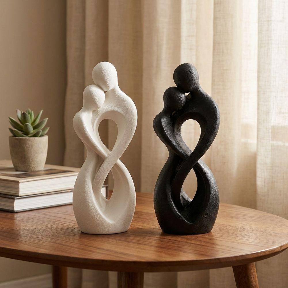 Romantic Abstract Hugging Couple Sculpture Minimalist Style Embrace Art Table Statue  Wedding Gifts