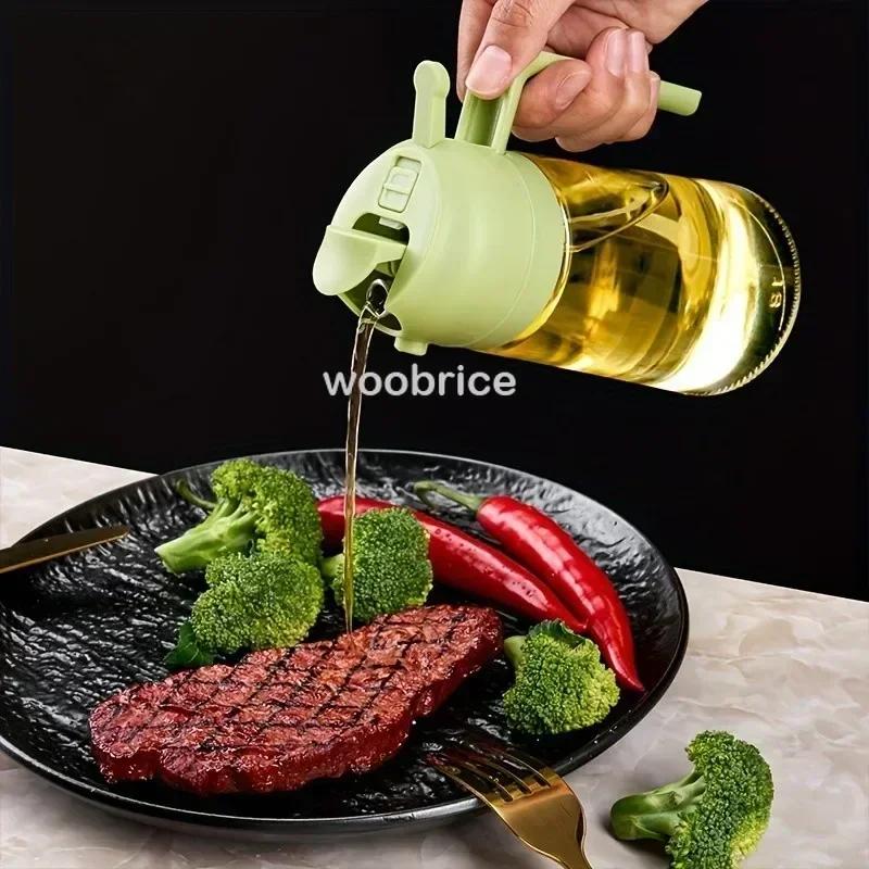 Bottiglia in Vetro a Doppio Uso per Olio Spruzzatore da Cucina Bottiglia Spruzzatrice per Oli da Cucina Lattina Spray per Oli da Cucina Bottiglia Spruzzatrice per Olio a Prova di Perdite Domestica