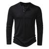 Pullover Uomo Autunno Primavera Collo Alto Monocolore Bottoni Ampio Svuotato Tempo Libero Moda Pendolare Manica Lunga Top