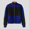 INCERUN Men Long Sleeve Stitching Zipper Up Texture Jackets Short Coats