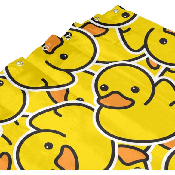 Fiokroo Cute Rubber Ducky Shower Curtain 72x72in Waterproof Polyester Fabric Yellow Cartoon Ducks Bath Curtain with 12 Hooks, Shower Curtains Sets