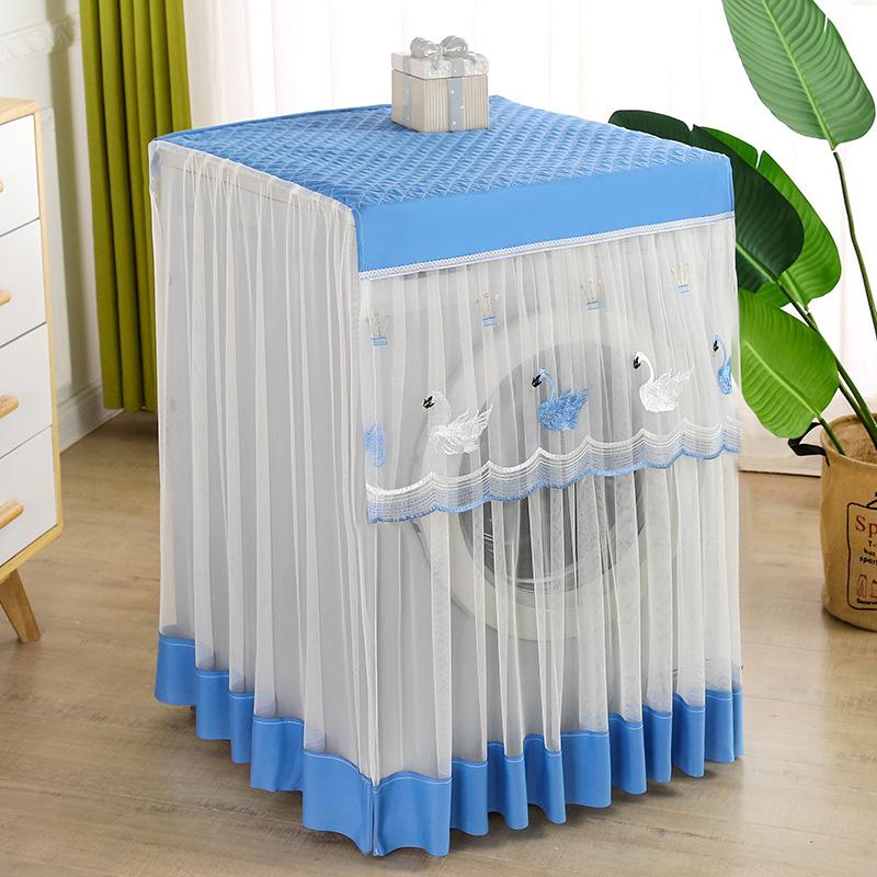 1PC Tulle Dust Cover Polyester Washing Machine Cover Protector Cover Washing Machine Dust Cover