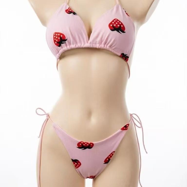 Neck strap adjustable bikini sexy swimsuit women's split strap multi-color three-point set