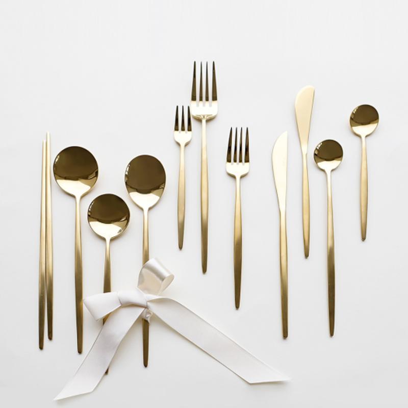 Surfinia More Gold Cutlery Dinner 4-Piece Set