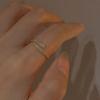 14K Gold Plated Sterling Silver Snake Ring for Women with Diamond-Set, Niche Design, Open & Luxurious Fashion Style