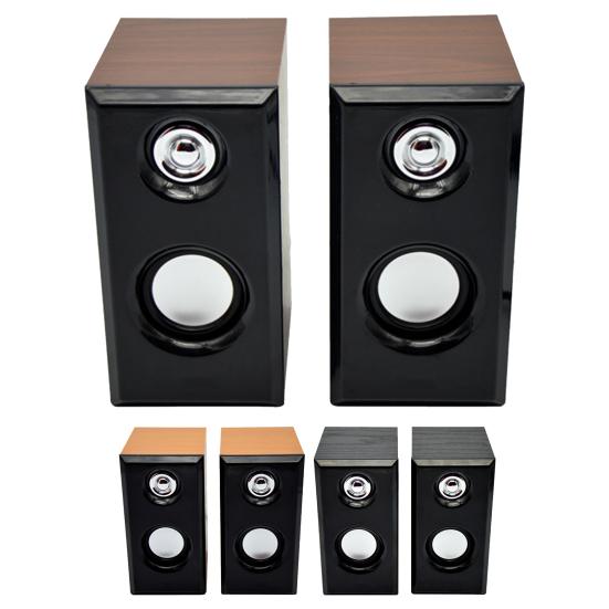 2Pcs JT042 Sound Concise Wood Multi Box Subwoofer Used Portable Music Speaker USB