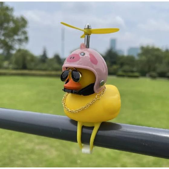 Creative Duck Bicycle Bell Ornaments Cycing Accessories Yellow Helmet Ducks Bicycle Ring Bell Mtb Road Bike Horns