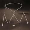 Fashionable M Shaped Waterdrop Heart Pendant Bra Chain Handmade Body Jewelry Accessories for Parties and Daily Wear