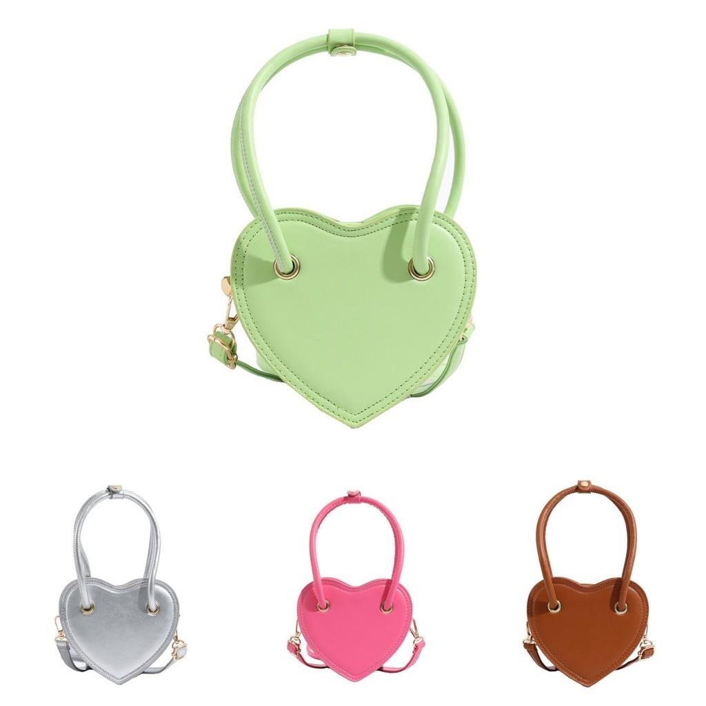 Adorable Mini Pu Heart Design Children's Shoulder Bag For Boys And Girls Fashionable Everyday Use