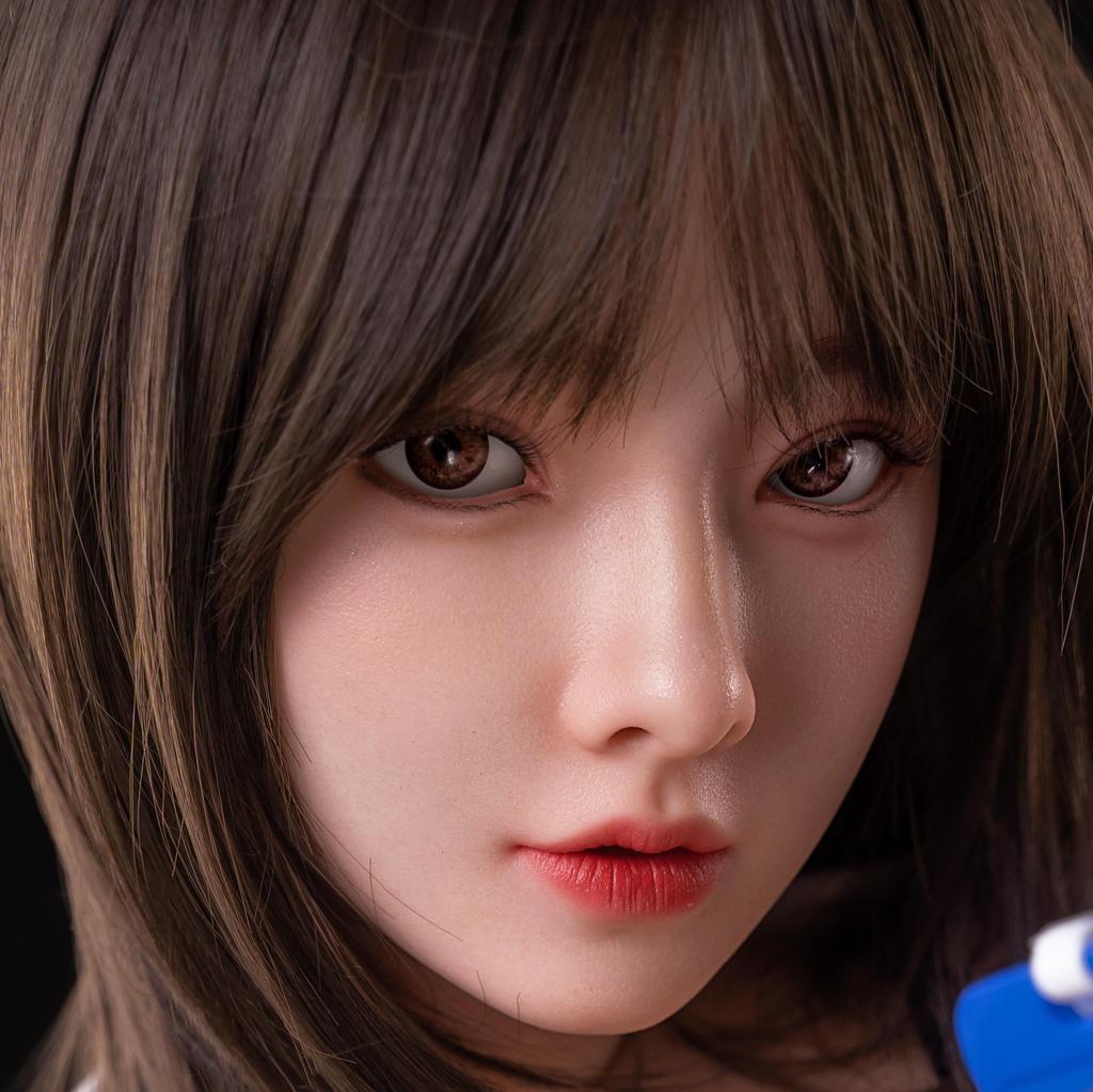 Silicone Figure Head Only, Life-Size, Hair-Treatment Type, with Mouth, for Makeup Practice, Store Supplies, and Display, Includes M16 Studs (#Y16#+159