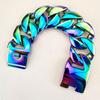 32mm width bling massive 316L stainless steel iridescent Hip hop bracelet designer chrams