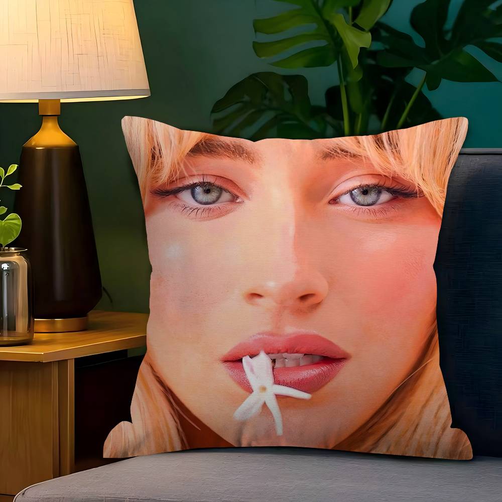 Pop Beautiful Singer S-Sabrina Carpenter Cushion Cover Decorative Pillow Sofa Home Decor Case Pillow Cases