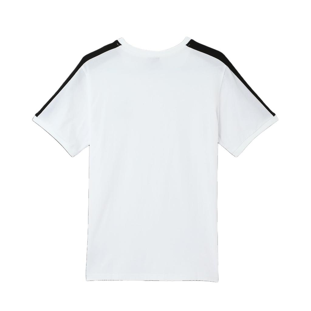 Puma T7 Icônica Confortável Versátil Gola Redonda Manga Curta Listrada Color Block Camiseta Masculina Tops Branco 629176-02