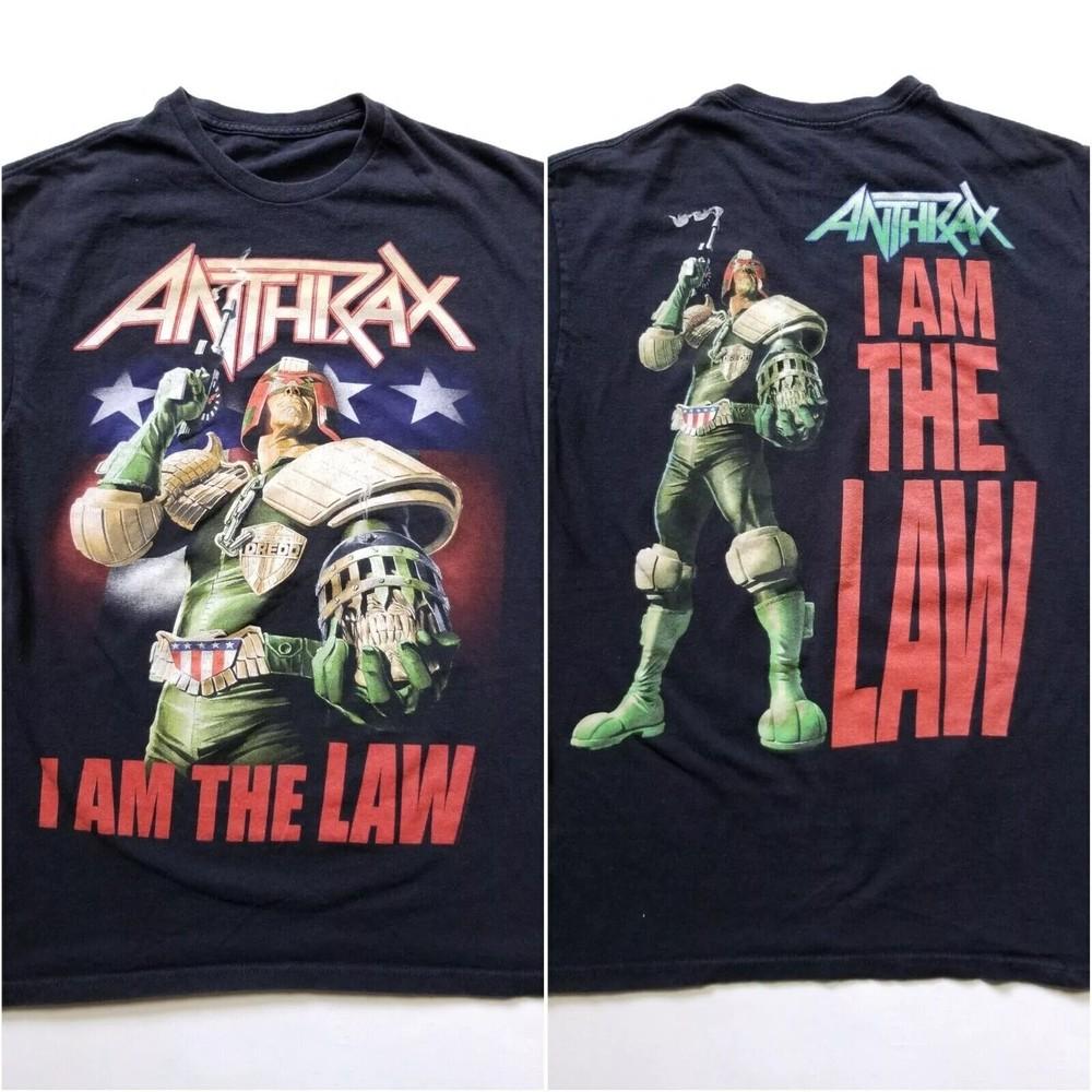 Редкая футболка Anthrax I AM THE LAW, 2 стороны, мужская, черная, все размеры, унисекс S