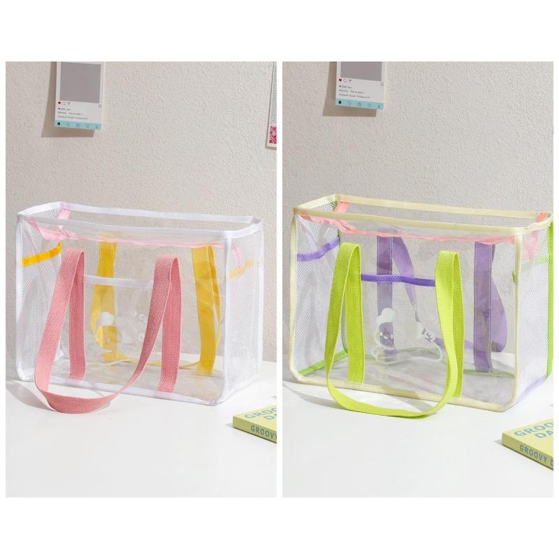 Summer Fashion Tote Bag Large Clear PVC Cartoon Handbag Jelly Transparent Beach Purse for Women Cute Shower Shoulder Bag for Bath