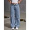Plus Size Stretch Denim Embroidered Jeans - Elegant Straight Leg