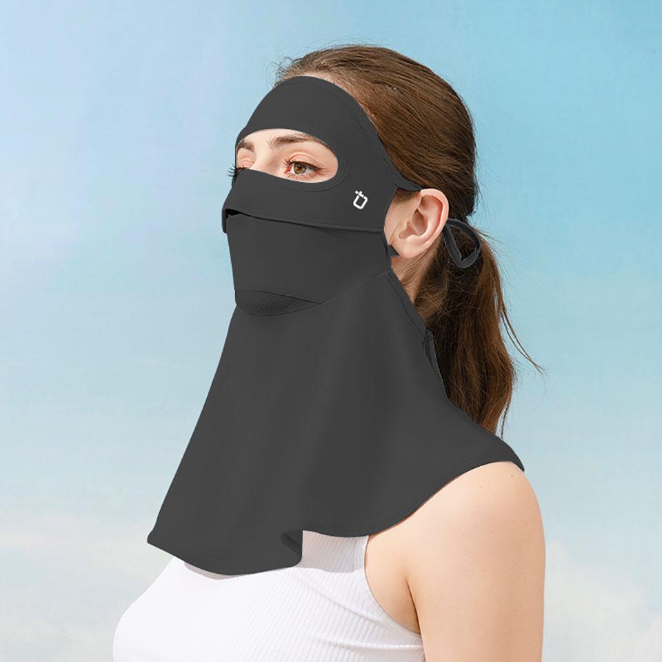 

KoKossi Outdoor Anti UV Face Gini Женская летняя дышащая велосипедная дорожная солнцезащитная маска для защиты шеи от солнца вуаль для ушей чёрный