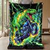 Surfing Dinosaur Wave Theme Blanket Lightweight Warm Flannel Blanket Decorative Throw Blanket for Home Decoration