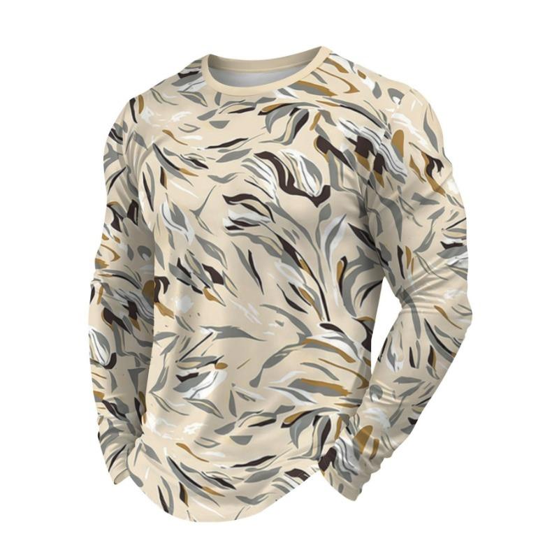 T-shirt T-shirt Men's Long Sleeve Polyester Imitation Cotton T-shirt; Round Neck; Casual Spring Wear 1 Piece